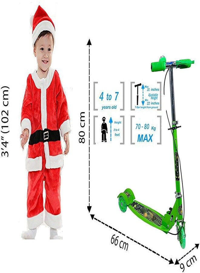 NEYU Skate Scooter for Kids 3 Wheel Lean to Steer 3 Adjustable Height with Suspension for Kids Boys & Girls (Green) - Image 2